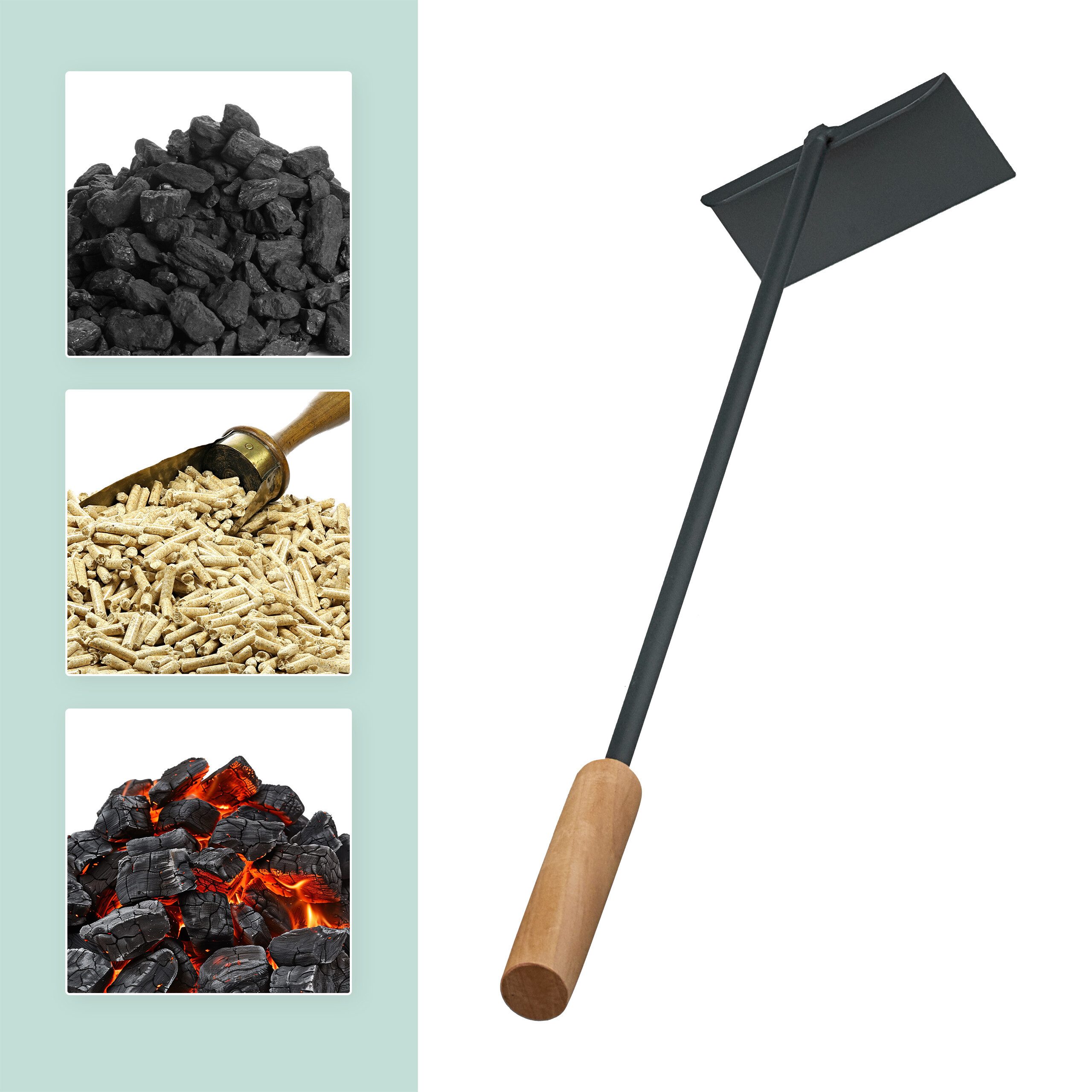 relaxdays Ascheschaufel Aschekratzer mit Holzgriff, (1 St)