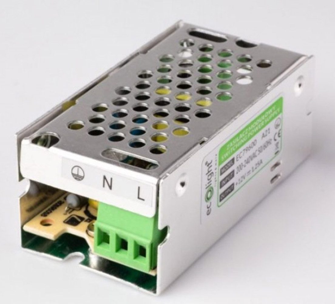 Lichtideen 4787 LED Netzteil Modul 12 Volt 15 Watt 1,25 Ampere Anschluss-Klemmen Netzteil (Gitter Gehäuse nur für EINBAU)