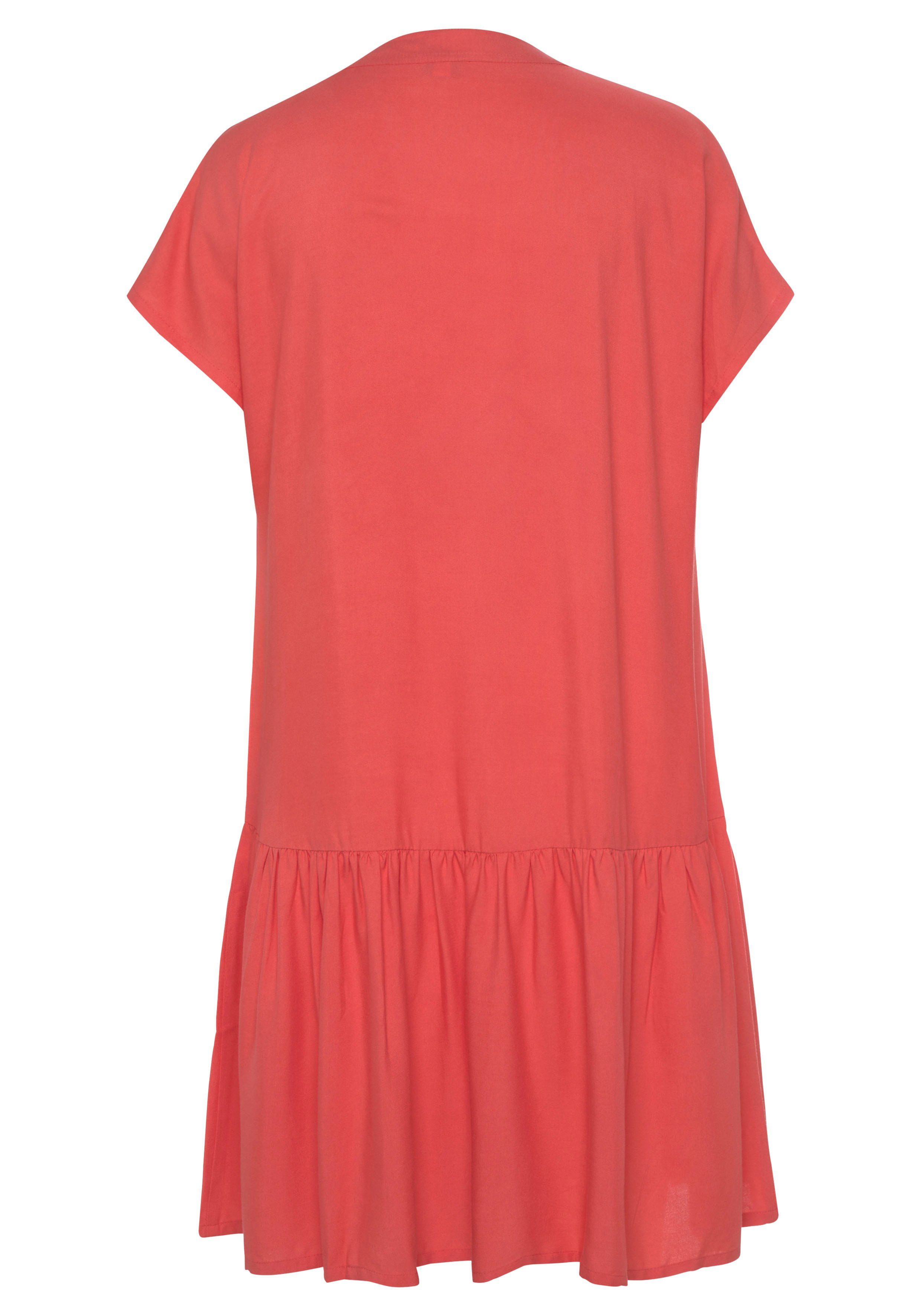 s.Oliver Blusenkleid mit Volant am Rock, Tunikakleid, Sommerkleid, Basic