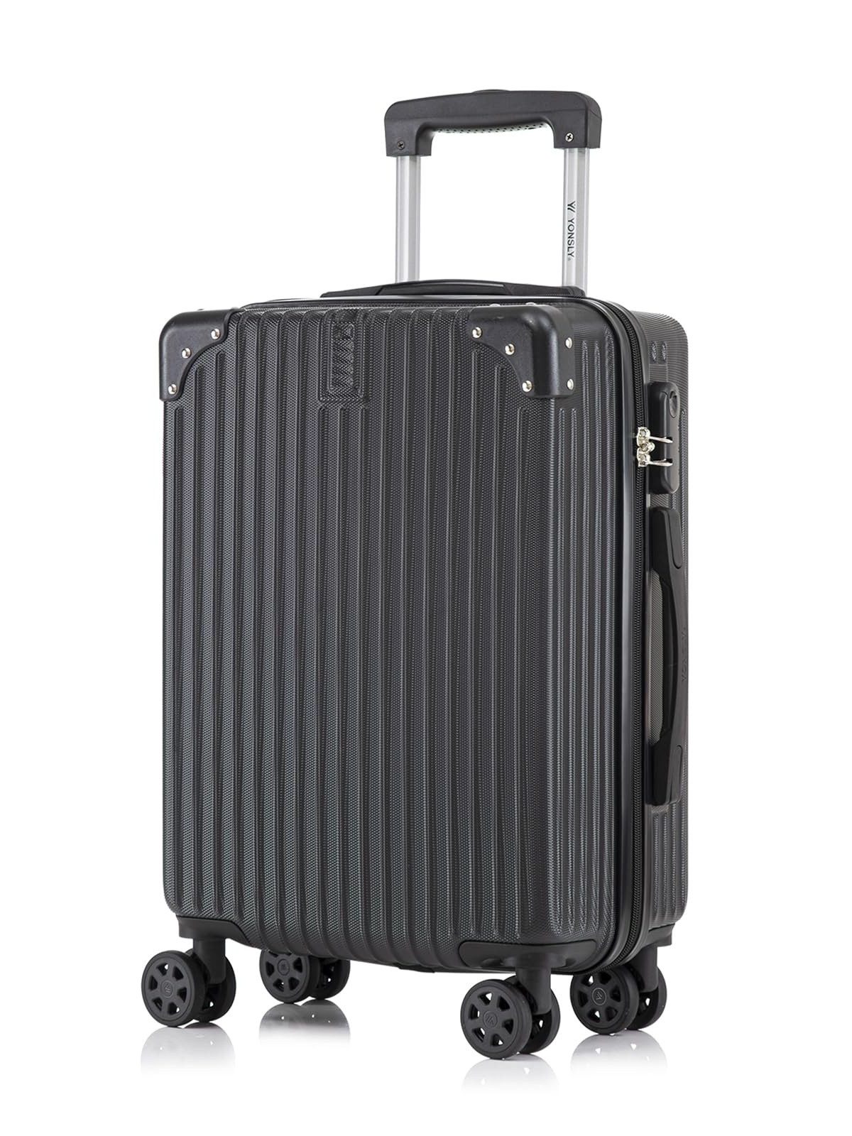 YONSLY Hartschalen-Trolley Reisekoffer ABS Hartschalen Trolley, Rollkoffer Handgepäck, 4 Rollen, Sicherheitsschloss, Weichem Gummigriff,56/66/76 cm, 45/69/99 L