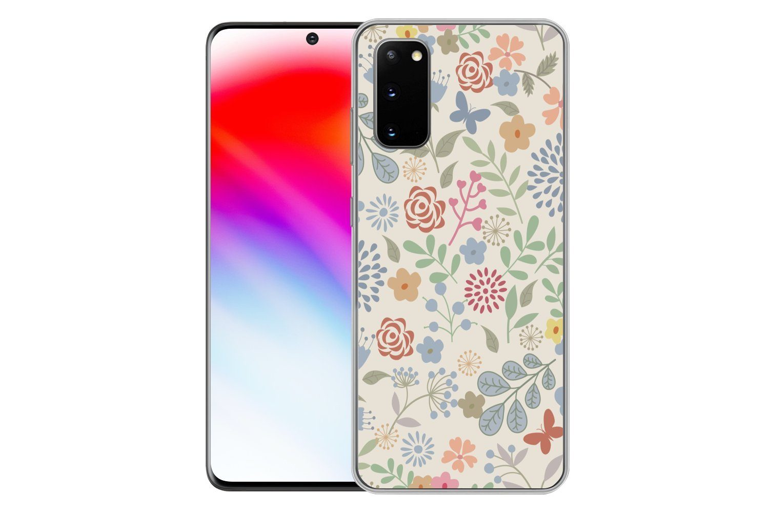 MuchoWow Handyhülle für Samsung Galaxy S20 Eine Blumenmuster-Illustration mit vielen Blume, Phone Case, Silikon, Schutzhülle Dünn