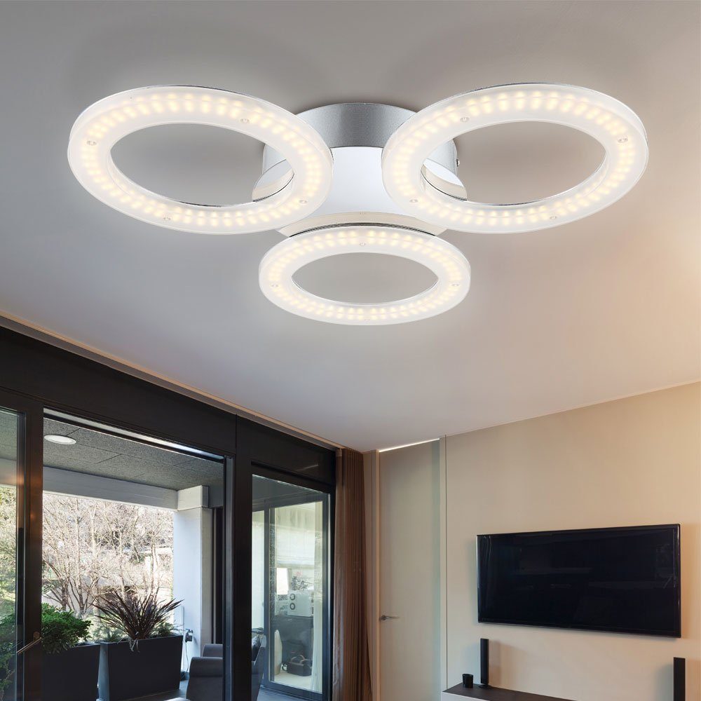 etc-shop LED Deckenleuchte, LED-Leuchtmittel fest verbaut, Warmweiß, Deckenleuchte Deckenlampe Designleuchte Wohnzimmerlampe