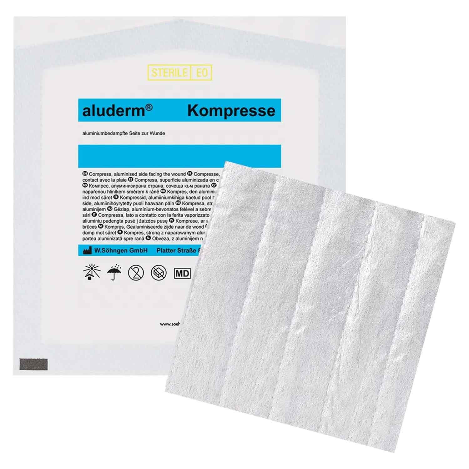 Söhngen Wundpflaster SÖHNGEN aluderm Wundkompresse 7,5 x 7,5 cm, steril