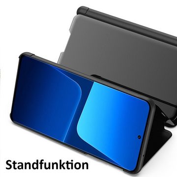 FITSU Handyhülle Spiegel Hülle für Xiaomi 13 Pro Handytasche 6,73 Zoll, Schlanke Klapphülle, elegantes Flipcase, Handyhülle mit Standfunktion