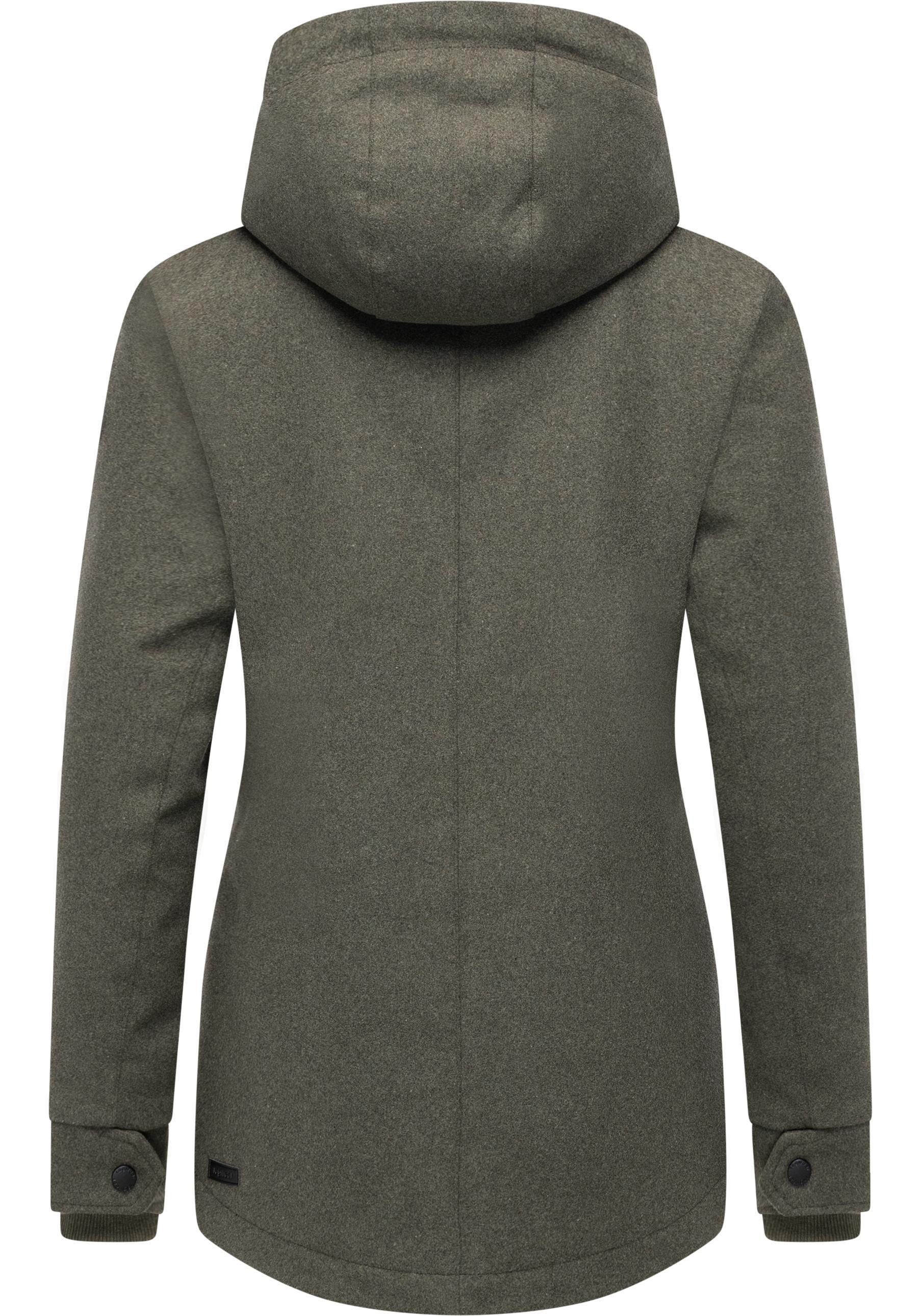 Ragwear Winterjacke Monadde Felt YOUMODO Wasserfeste warme Jacke mit Kapuze