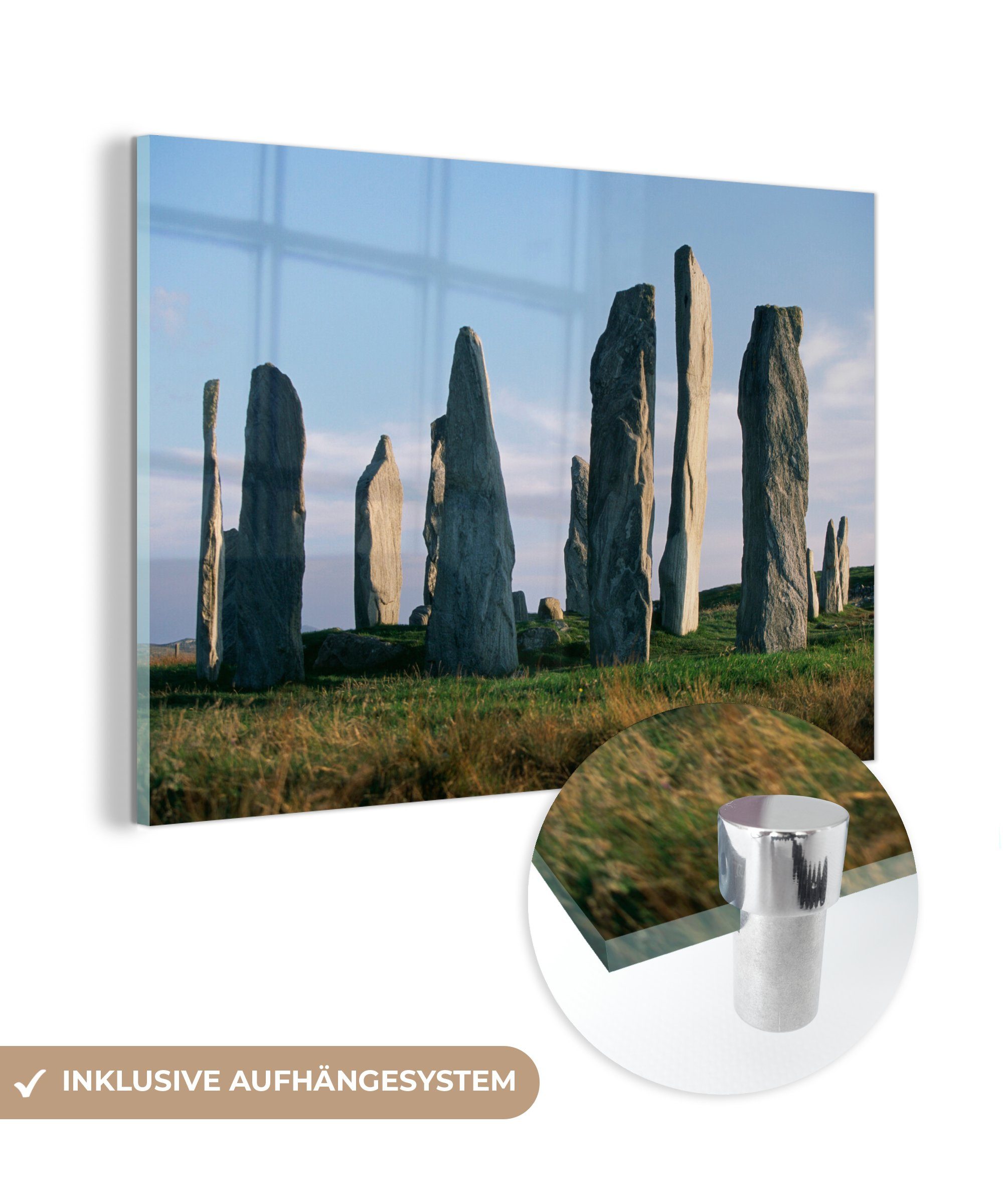 MuchoWow Acrylglasbild Stehende Steine von Calanais in Schottland, (1 St), Acrylglasbilder Wohnzimmer & Schlafzimmer