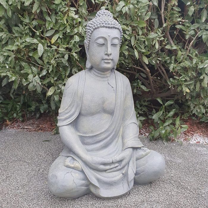 Aspinaworld Gartenfigur Großer sitzende Buddha Figur 100 cm wetterfest