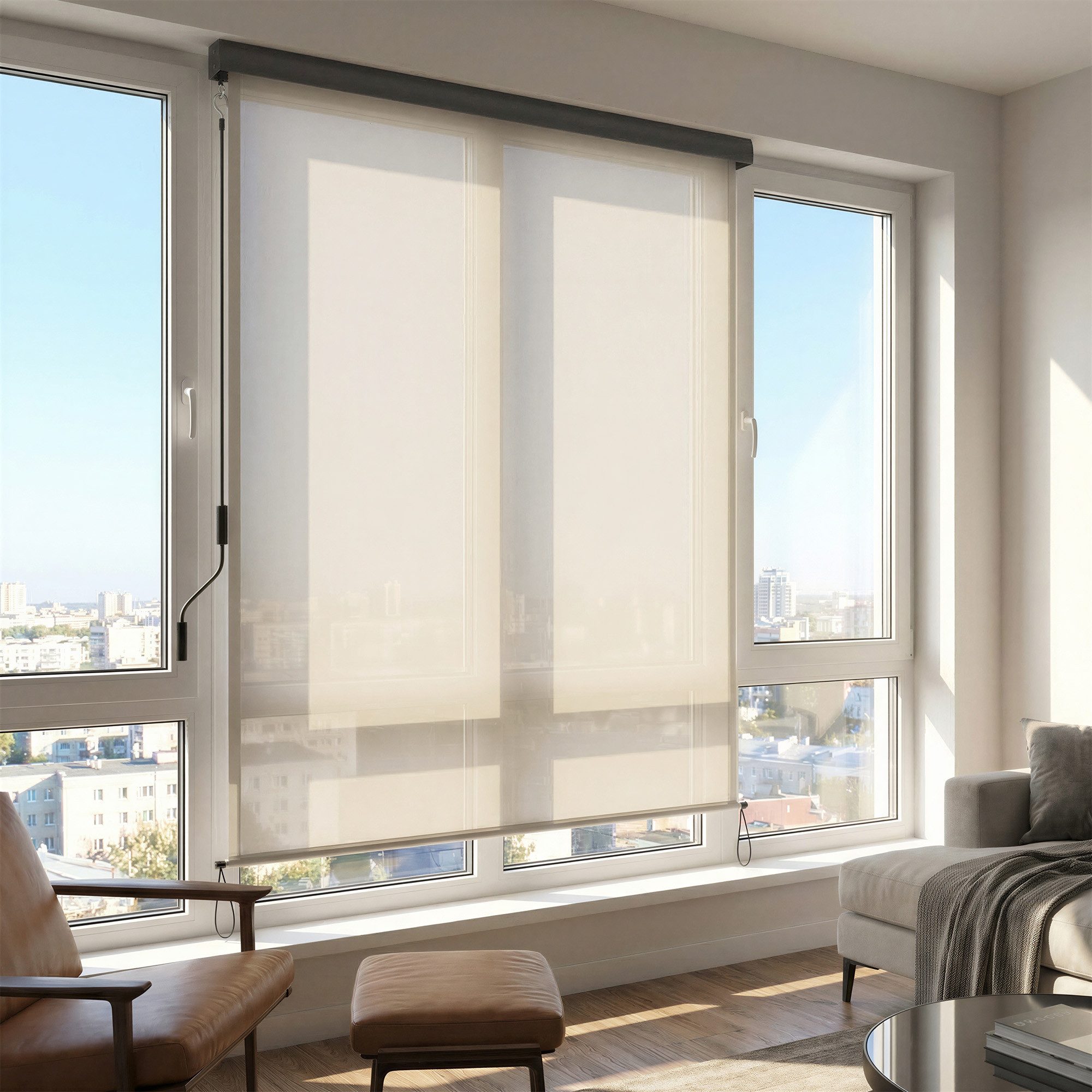 SONGMICS Seitenmarkise Senkrechtmarkise Alu, balkon ohne Bohren, ausziehbar (inkl. Zubehörpaket & Anleitung) 250 cm breit, Vertikalmarkise mit Markisenkasten