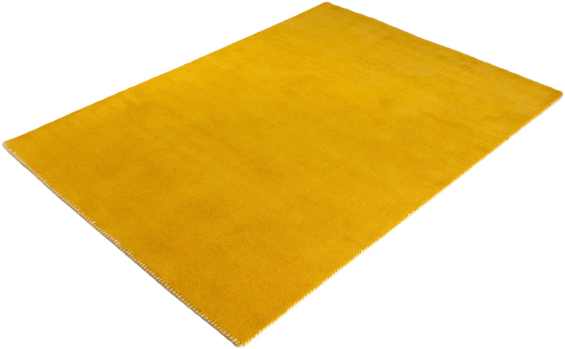 carpetfine Wollteppich Gabbeh Lola Uni, rechteckig, Höhe: 14 mm, mit natürlichem Pflanzenmaterial von Hand gewebt, auch in Rund