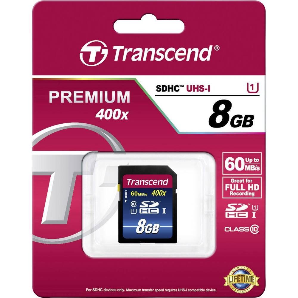 Transcend SDHC Karte 8GB Premium Class 10 UHS-I TS8GSDU1 Speicherkarte