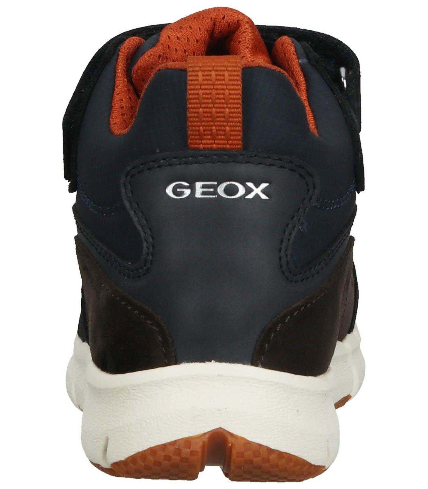Geox Stiefelette Leder/Textil Schnürstiefelette Braun Orange
