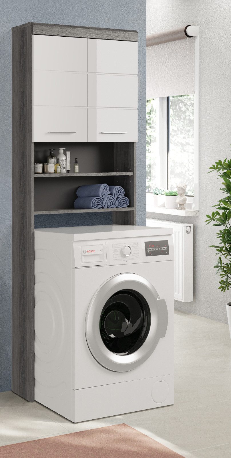 Inn.Furn Waschmaschinenumbauschrank Shawn (Waschmaschinenschrank weiß und g günstig online kaufen