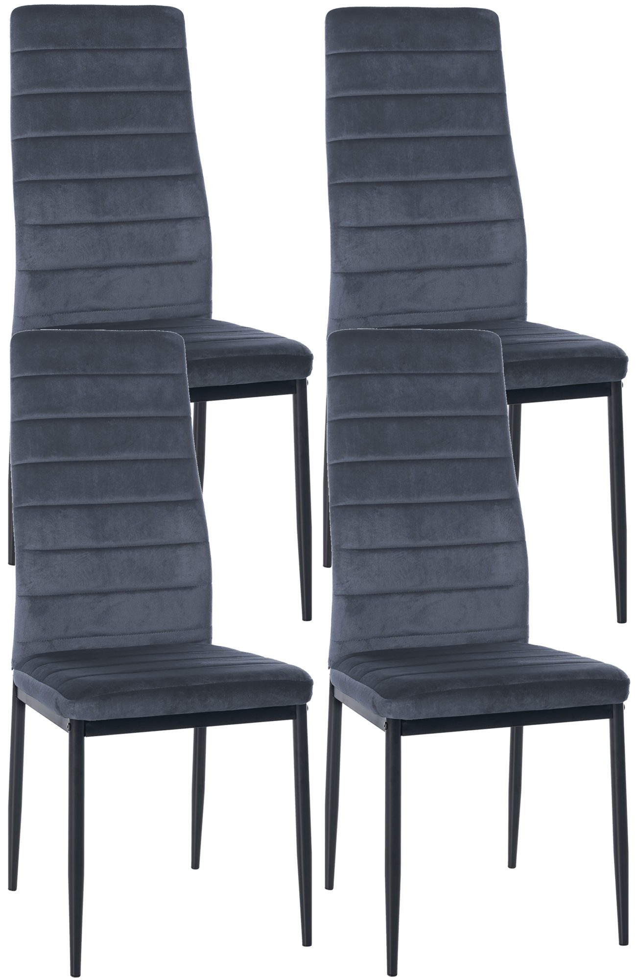 furnicato Esszimmerstuhl Esszimmerstühle Mayfair 4er Set 99x41,5x40 cm hellgrau (1 St)