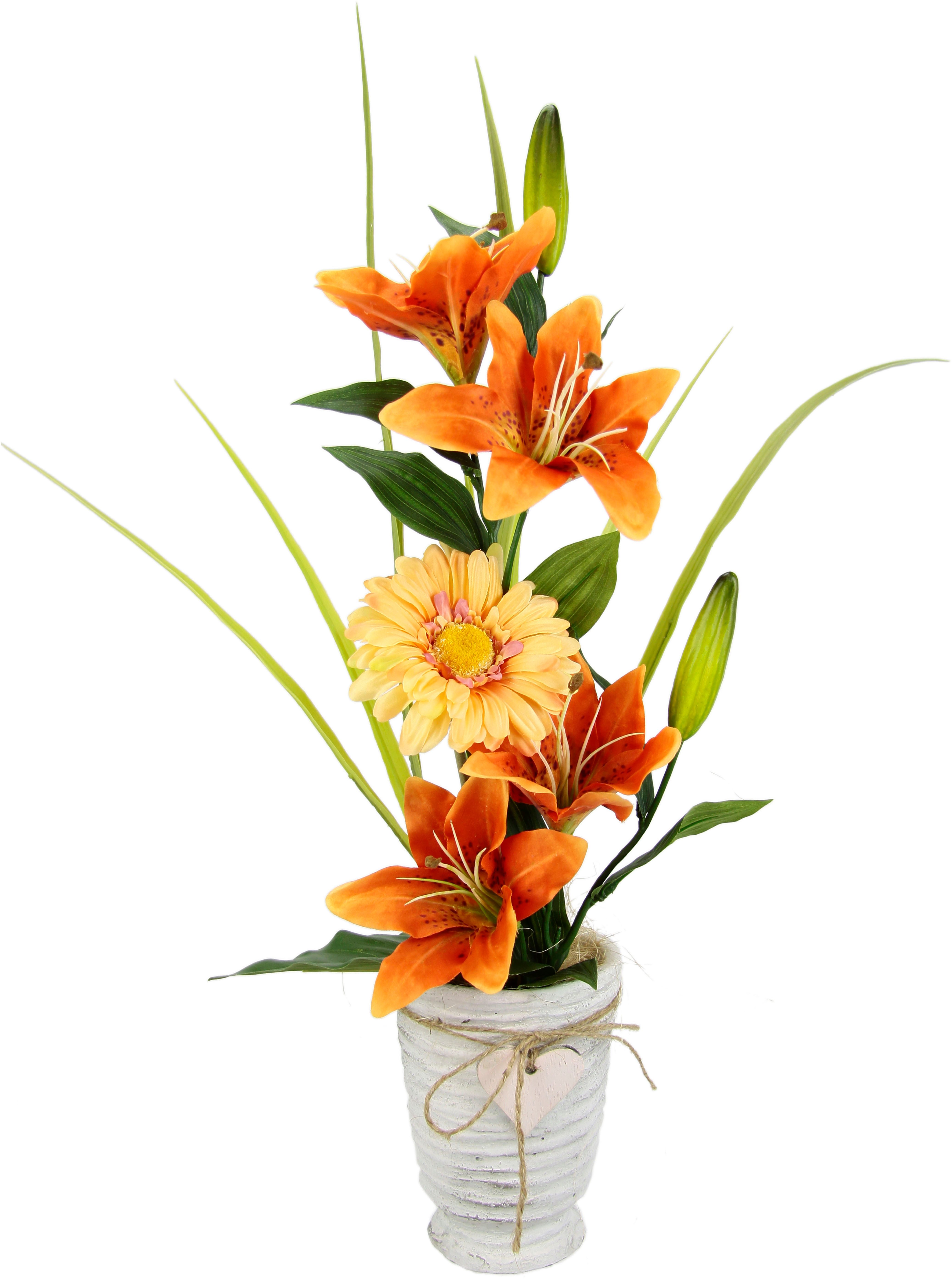 Kunstblume Gesteck aus Lilie und Gerbera, I.GE.A., Höhe 60 cm günstig online kaufen