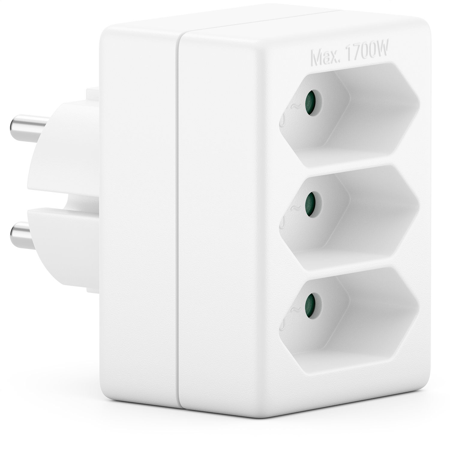 deleyCON deleyCON Mehrfachstecker Mehrfachsteckdose Indoor 3x Eurobuchse max. Stromadapter