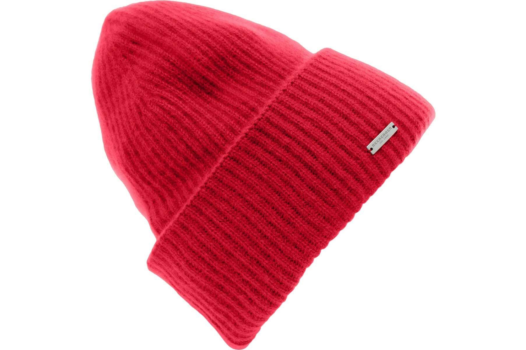 Seeberger Strickmütze Cashmere Strickmütze mit Aufschlag und feiner Rippen günstig online kaufen