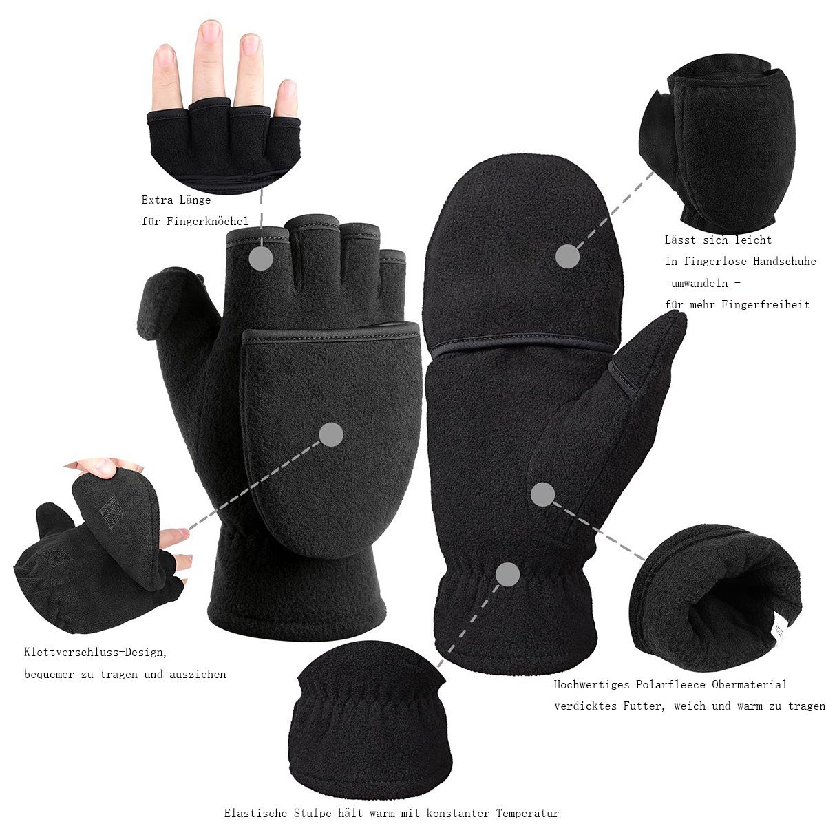 Strickhandschuhe Winter Arbeiten Strickhandschuhe Camping Fingerlose Jormftte Handschuhe,Warme