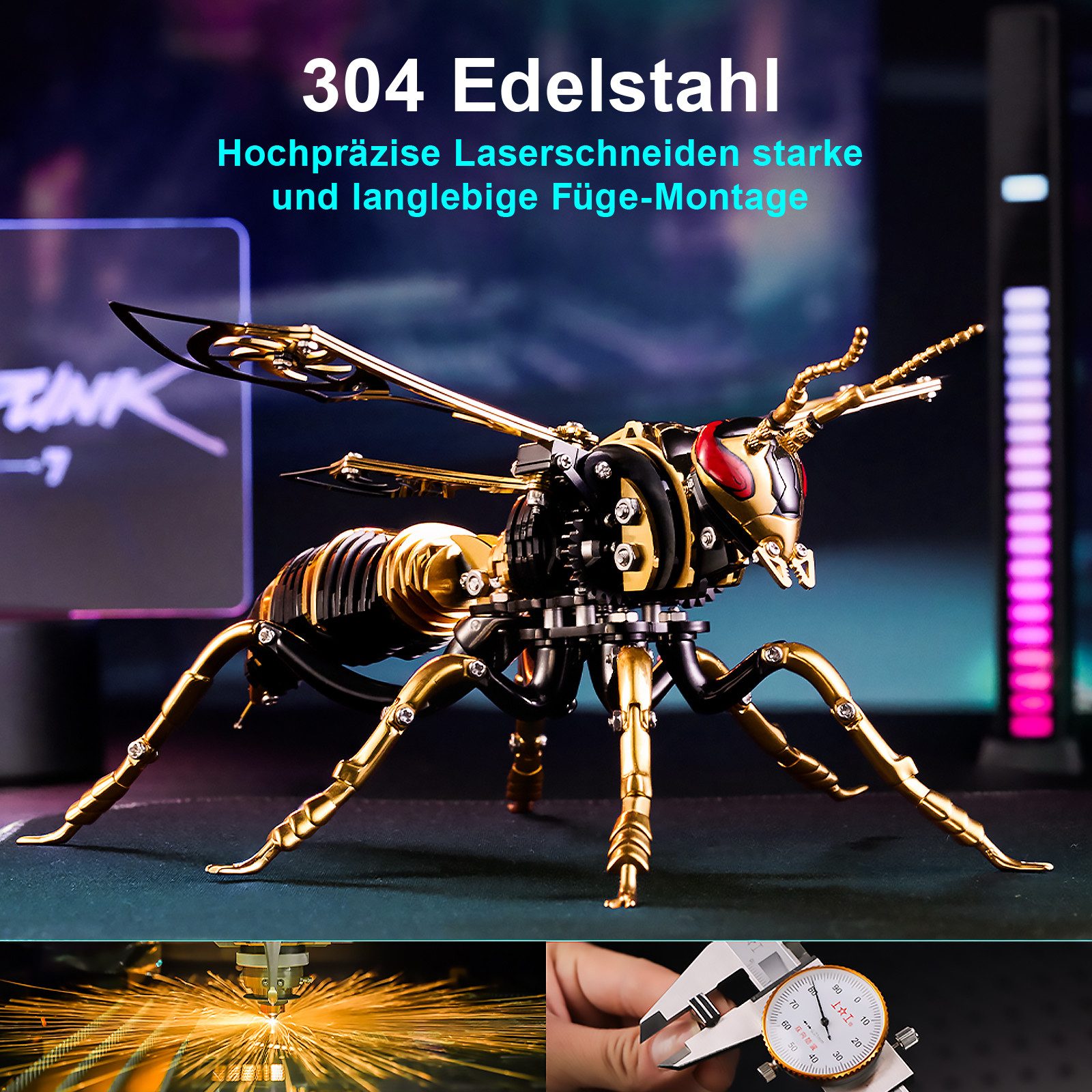 Fine Life Pro 3D-Puzzle 3D Metallbausatz-Serie: Mechanische Hornisse, Phönix & Alterdrache, Puzzleteile, Kreatives DIY-Puzzle mit Spielspaß & intellektueller Herausforderung