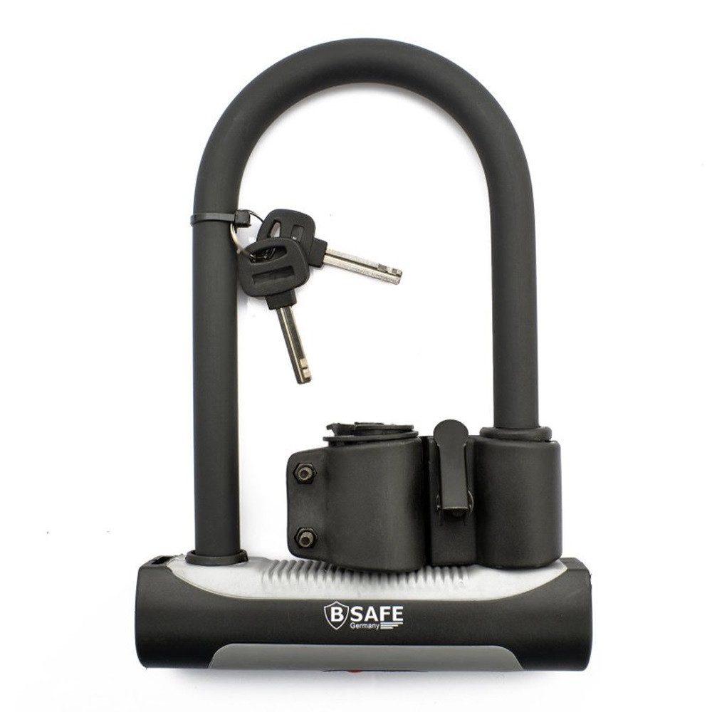 B-SAFE Bügelschloss Fahrrad Bügelschloss 180 x 245 mm mit Halterung