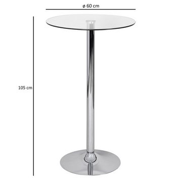 KADIMA DESIGN Bartisch Glastisch mit 360° Drehfunktion, Platzsparender Bartisch
