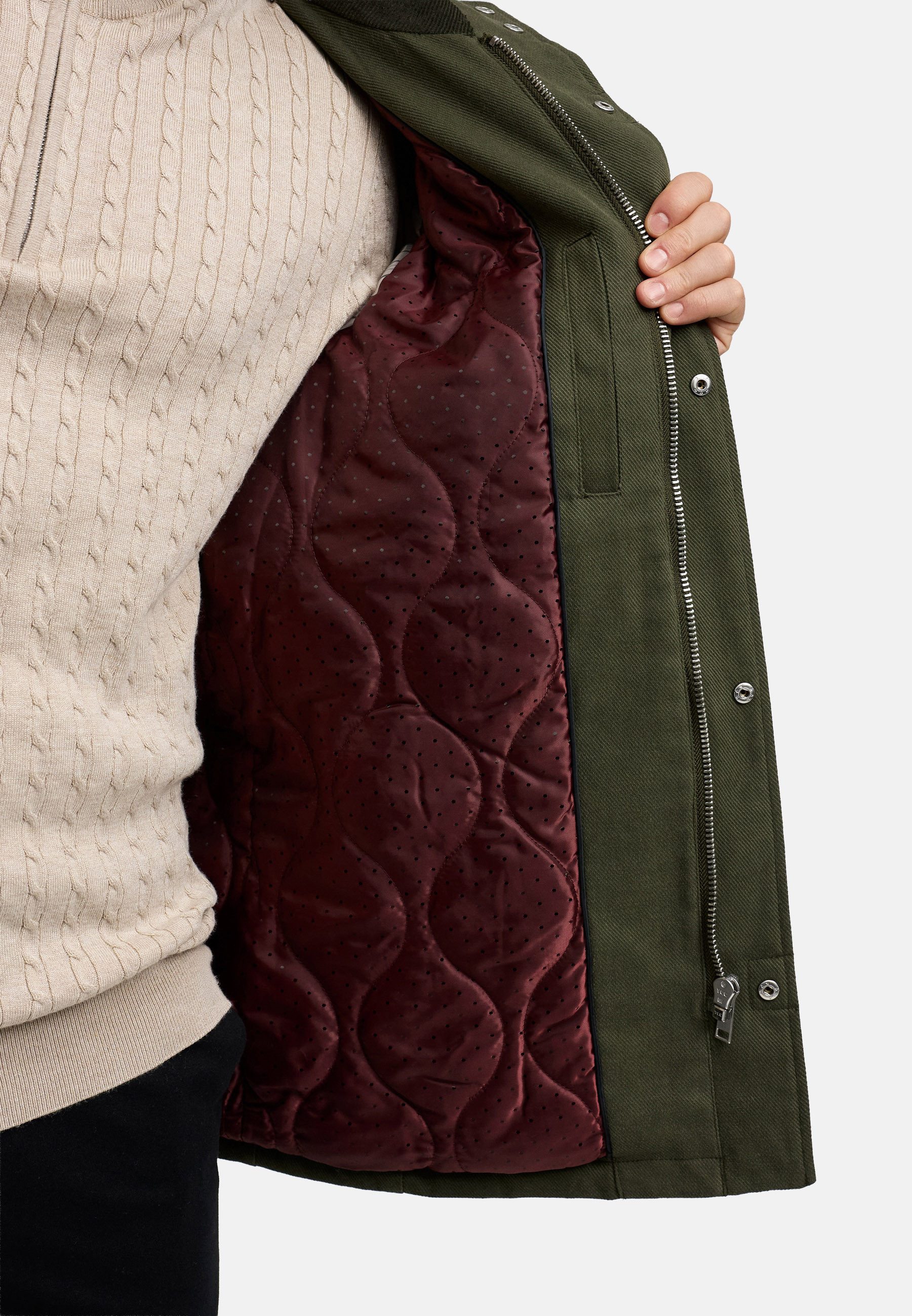 Jeff Sommerjacke Herren JFAntoine Wintermantel Herrenmantel aus strapazierfähigem Baumwoll-Twill mit Stehkragen