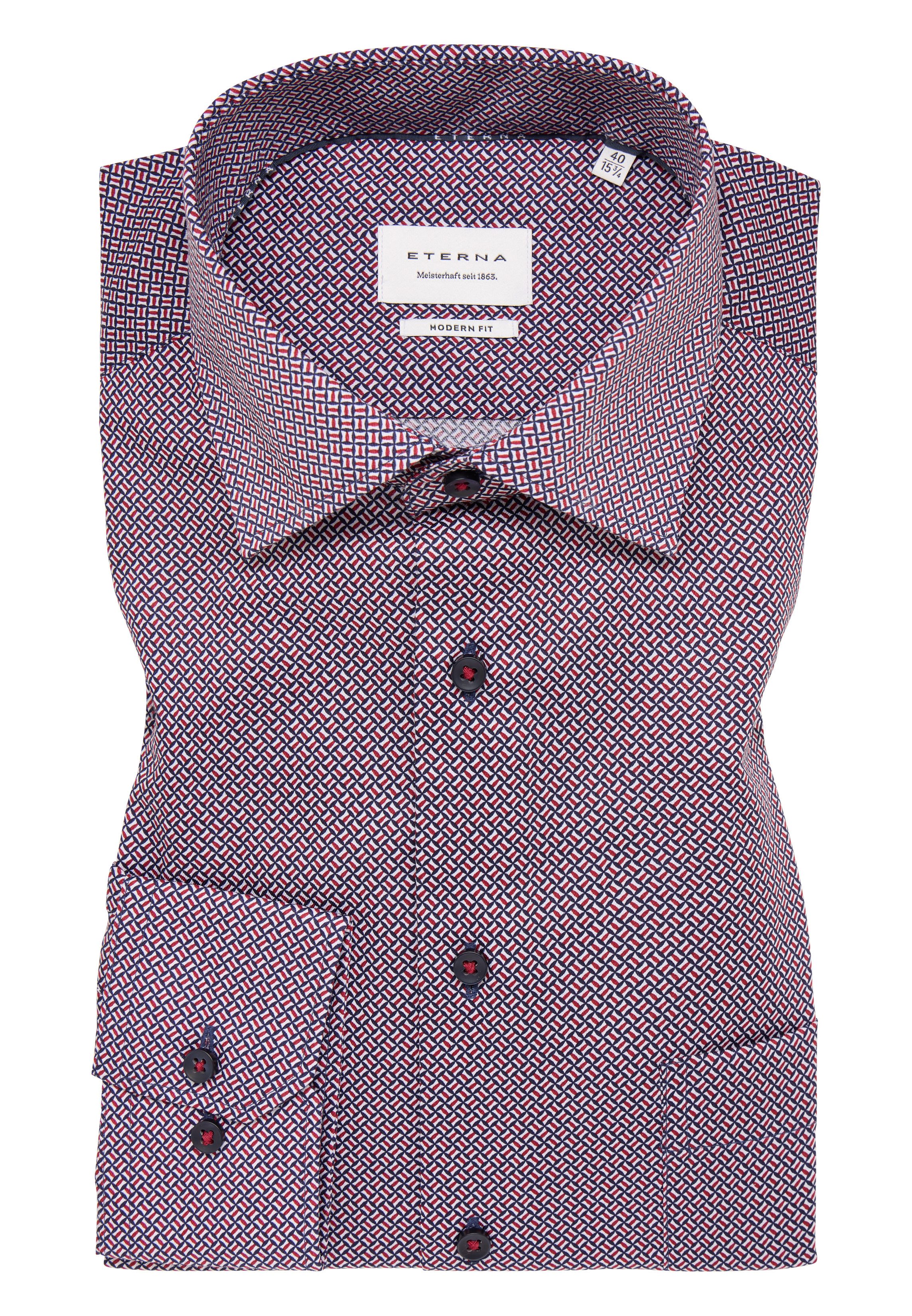 Eterna Businesshemd ETERNA COMFORT FIT Langarm Hemd rot/blau printed 4382-52-E19K