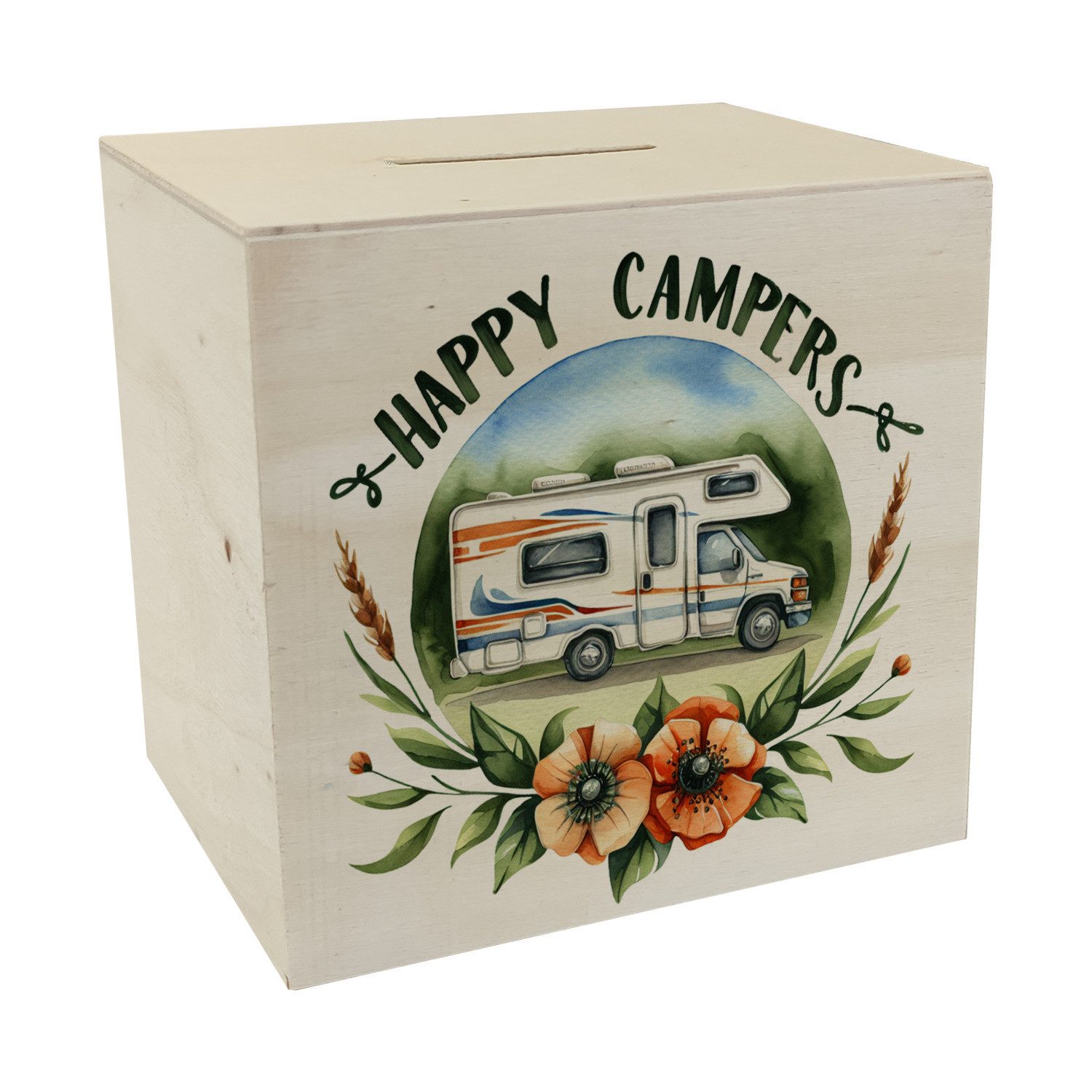 Spardose Wohnmobil Happy Campers Spardose aus Holz
