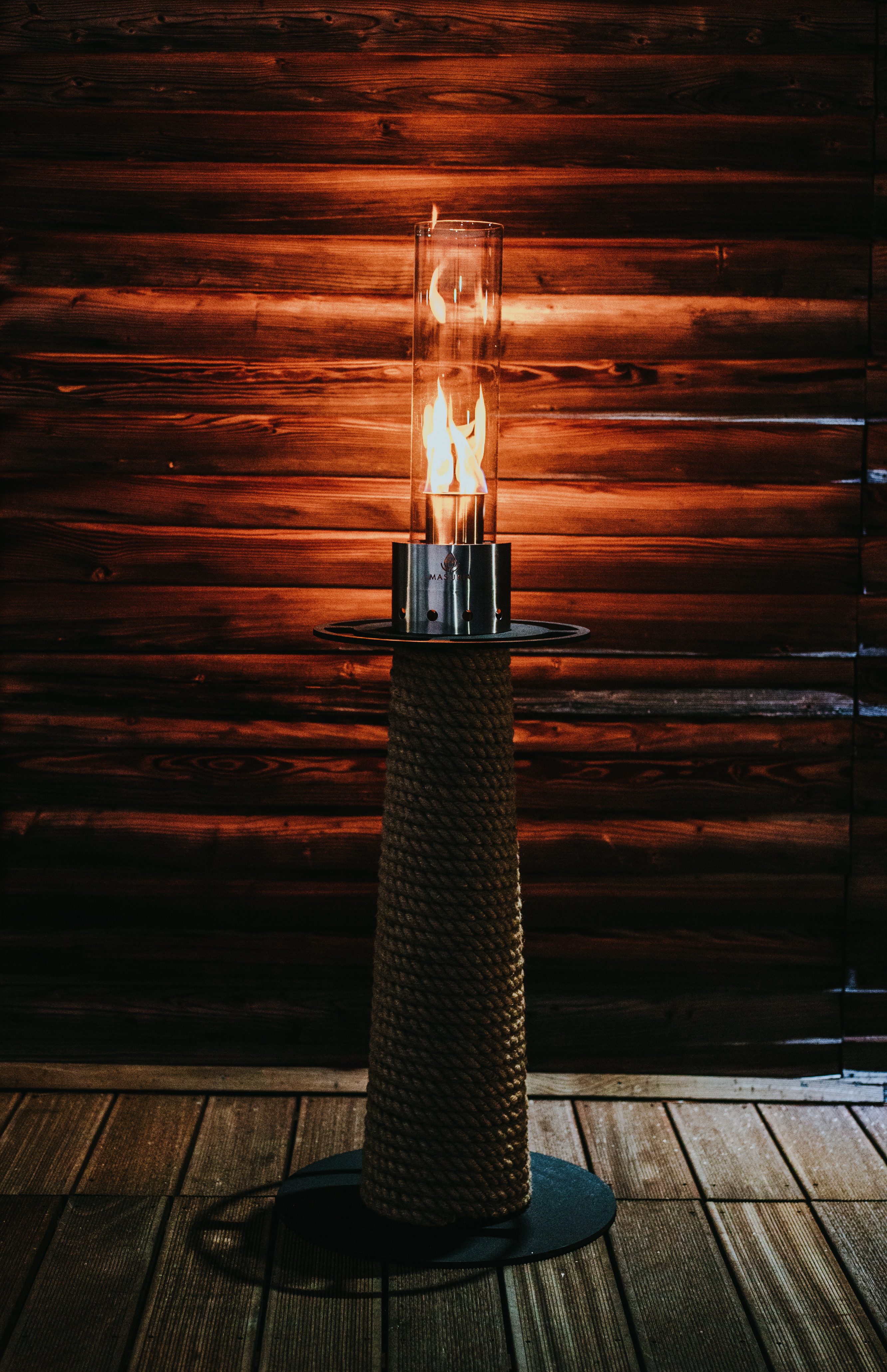 Masuria Gartenfackel Juno Lamp black schwarz Stahl Outdoor Garten-Fackel Feuer-Lampe