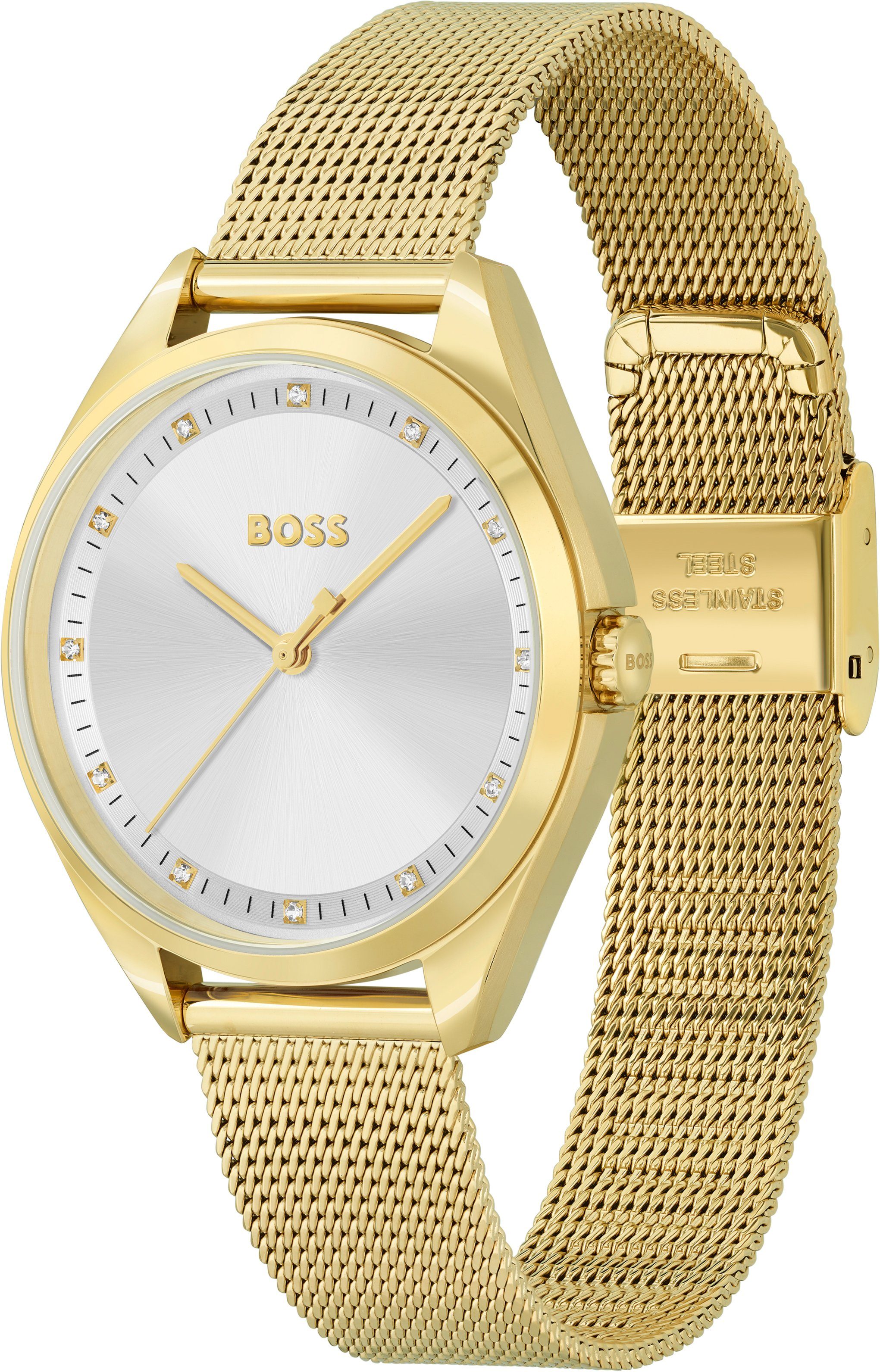 BOSS Quarzuhr SAYA 1502669, Damenuhr, Armbanduhr, günstig online kaufen