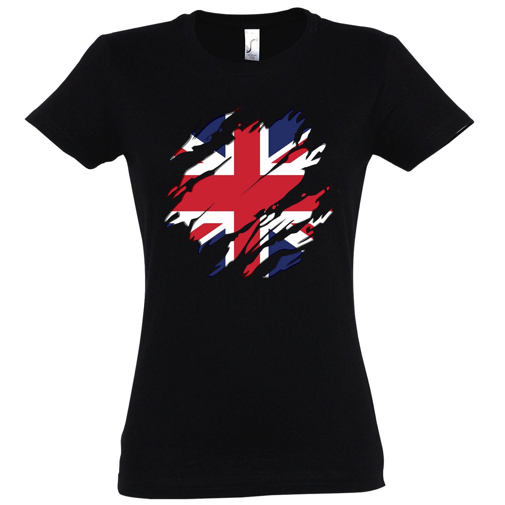 Youth Designz T-Shirt England Britain Damen Shirt mit trendigem Motiv Schwarz