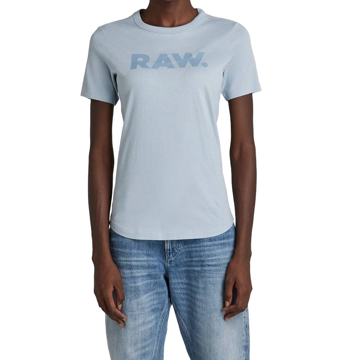 RAW T-Shirt T-Shirt G-Star Kurzarm RAW. Hellblau slim, Damen Rundhals, -