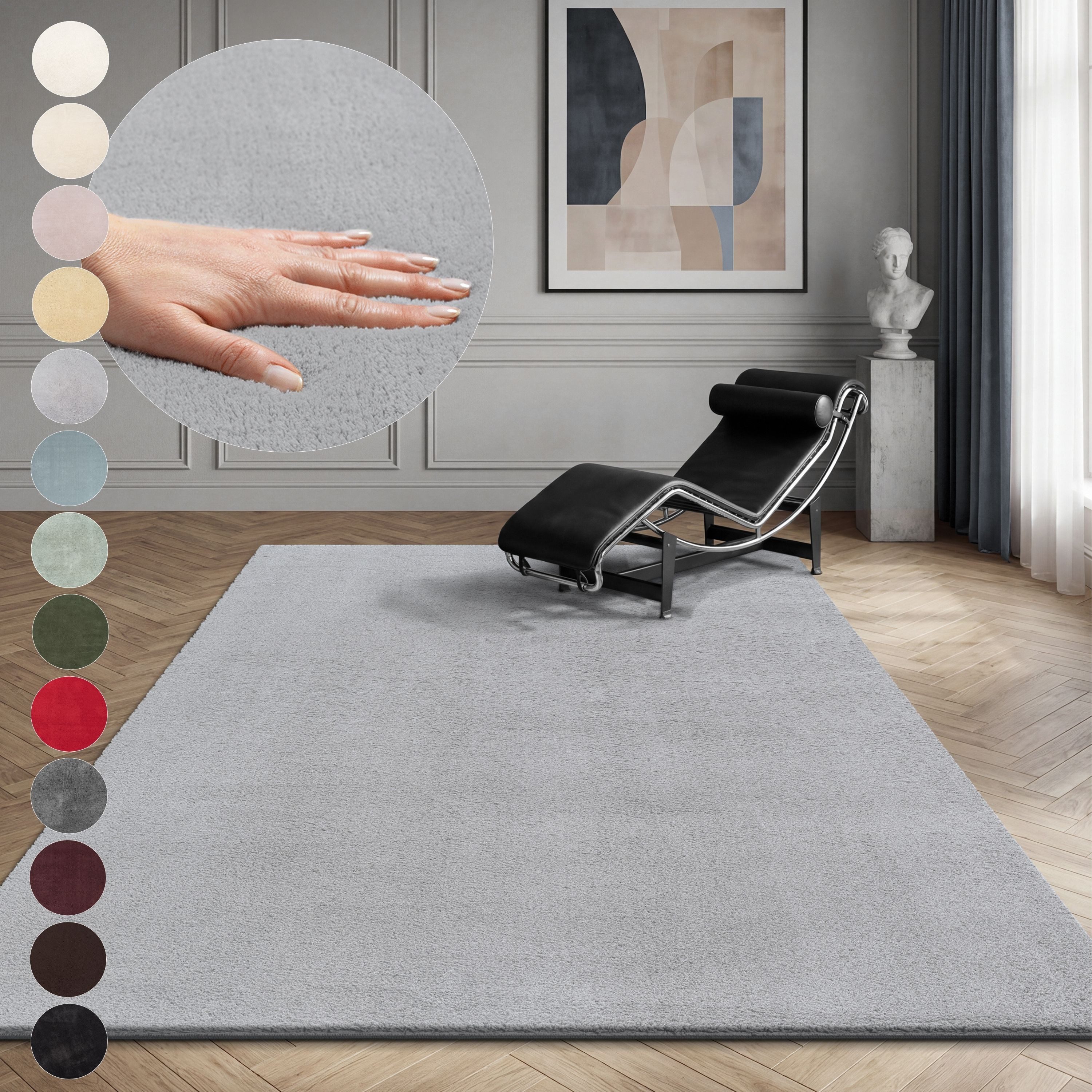 OTTO home Teppich Arabell, Kunstfellteppich, Felloptik, waschbar, rechteckig, Höhe: 16 mm, flauschig, kuschelig, Anti-Rutsch-Unterseite, Wohnzimmer, Schlafzimmer