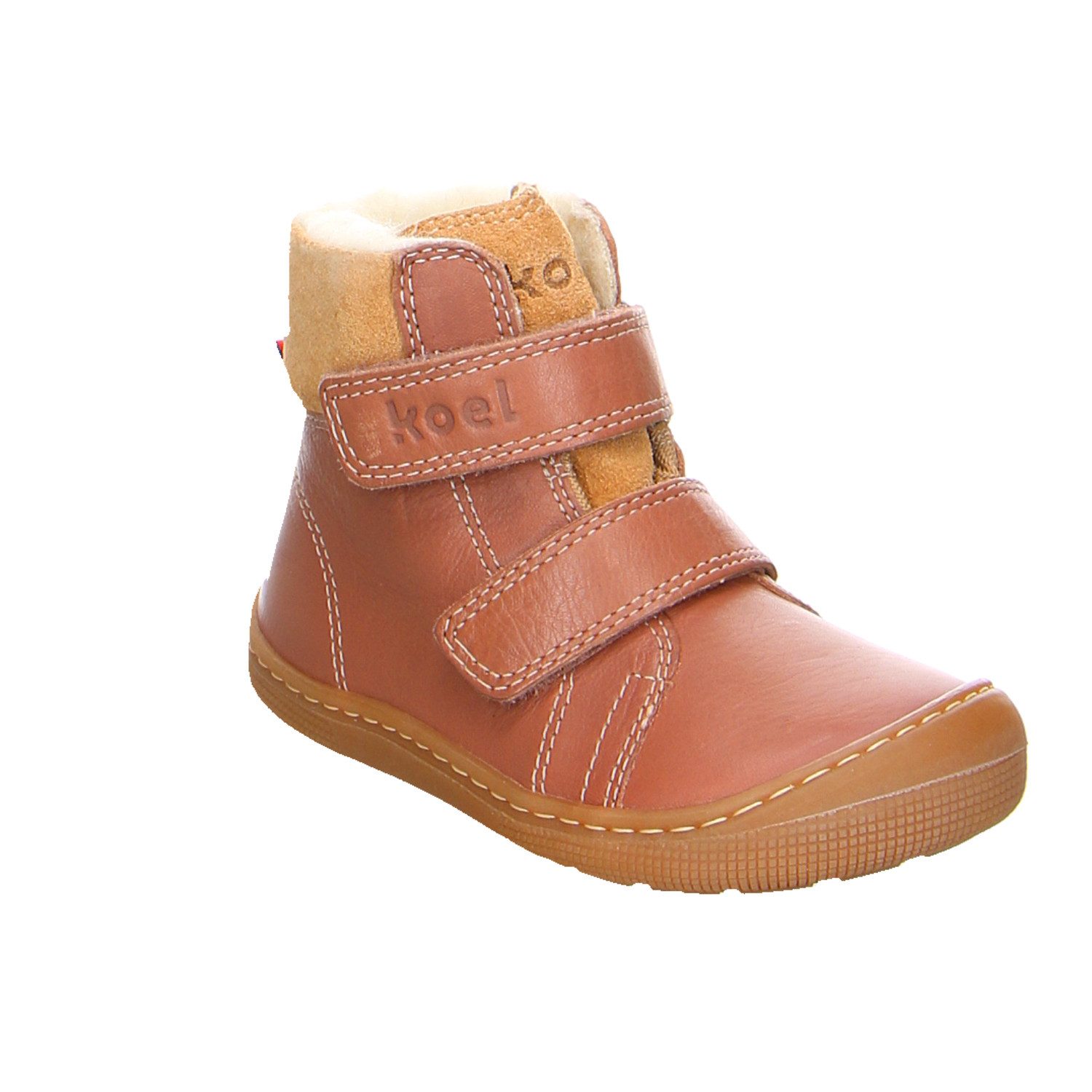 KOEL Koel Bot Desp Velcro Leder Barfuß Junge Winter rot Barfußschuh