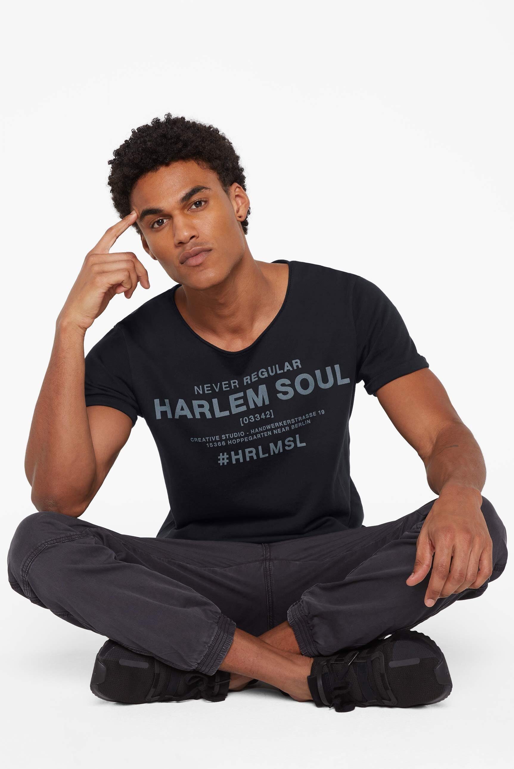 Harlem Rundhalsshirt Soul Turn-up-Ärmeln mit fixierten