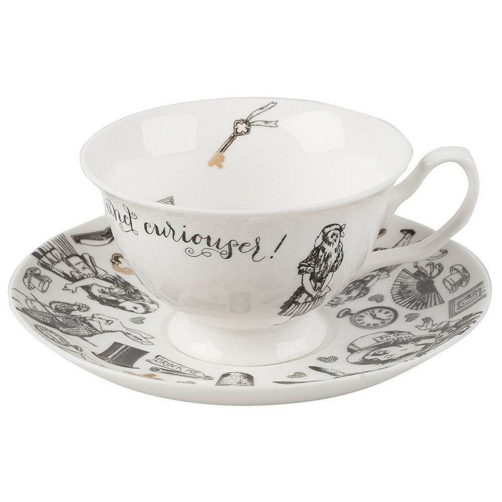 Creative Tops Tasse Alice in Wonderland, Porzellan, Geschenkbox, Weiß, Alice im Wunderland, H: 6cm