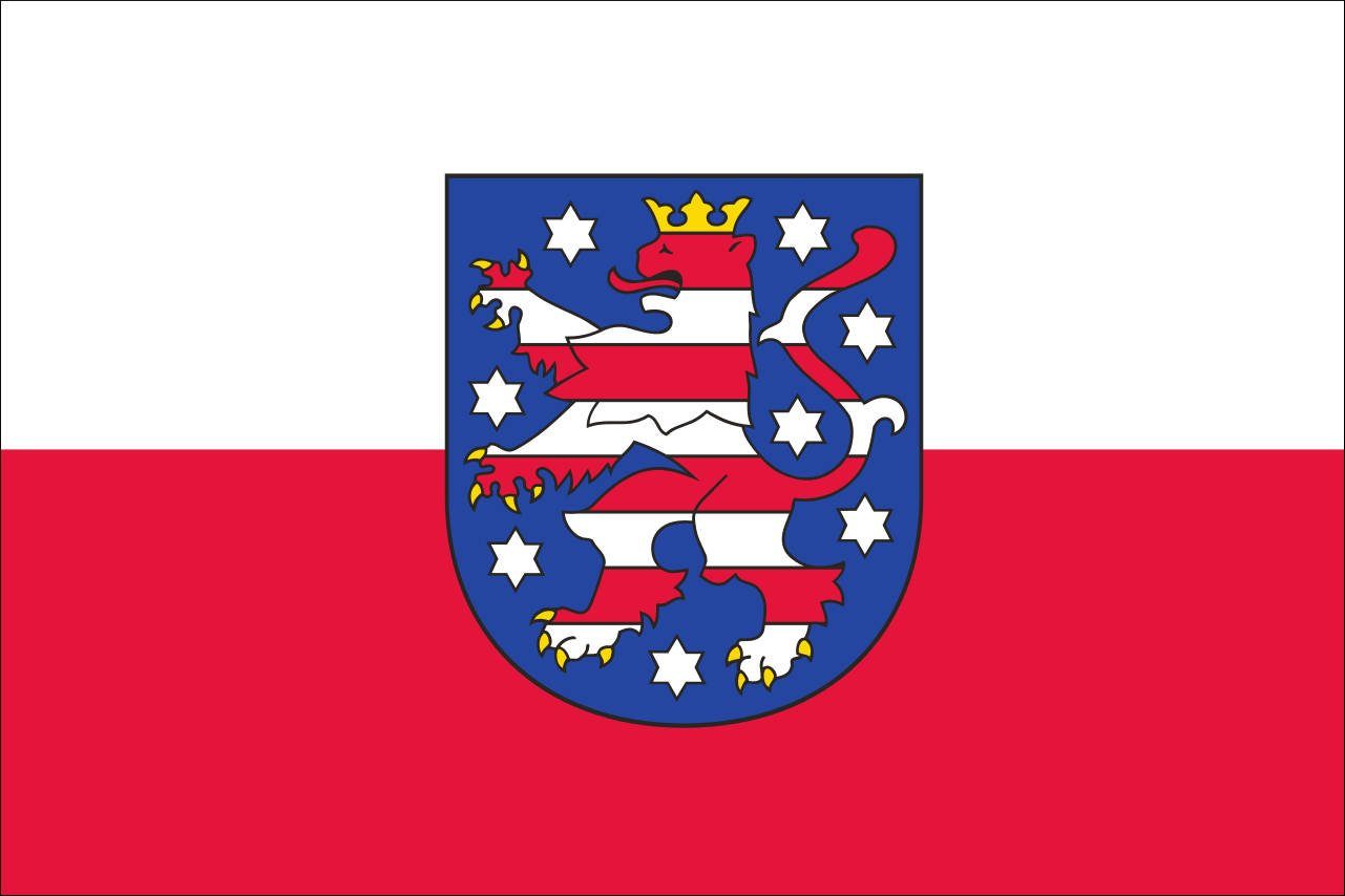 mit Thüringen Querformat Flagge g/m² flaggenmeer 160 Wappen