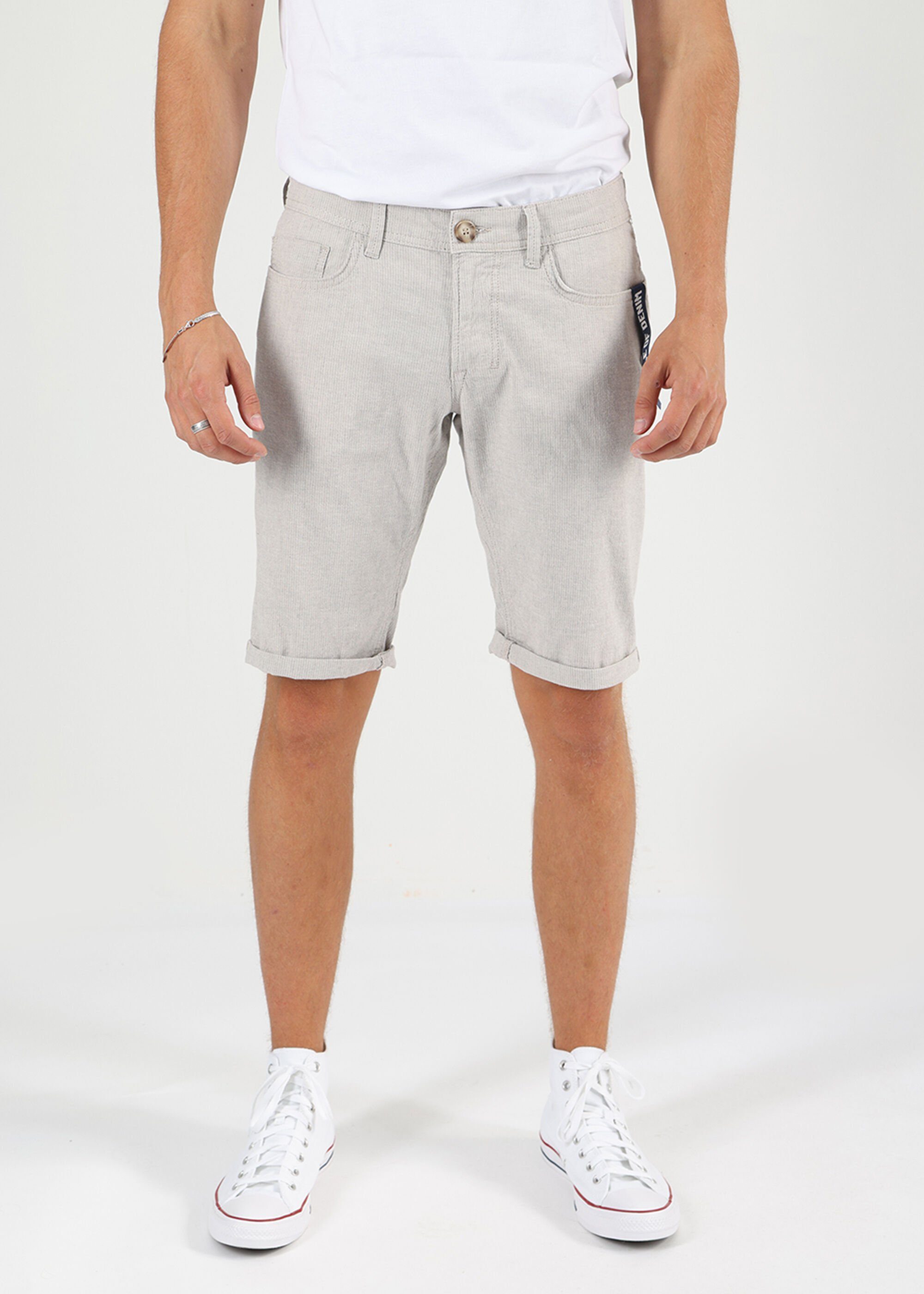 Miracle of Denim Shorts Thomas Shorts im 5 Pocket Style Light Grey Stripe