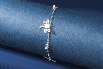 Eyecatcher Armkette Knöchelkette Armkette mit Libellen silber größenverstellbar (kein Set)