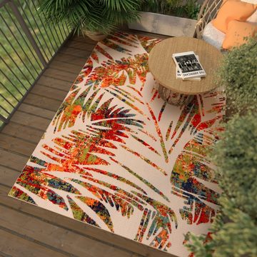 Designteppich In- & Outdoor Teppich Wetterfest & UV-beständig Balkon - Bunt, Mazovia, 80 x 150 cm, Höhe 6 mm, Kurzflor - niedrige Florhöhe, Weich, Pflegeleicht, Flachgewebe