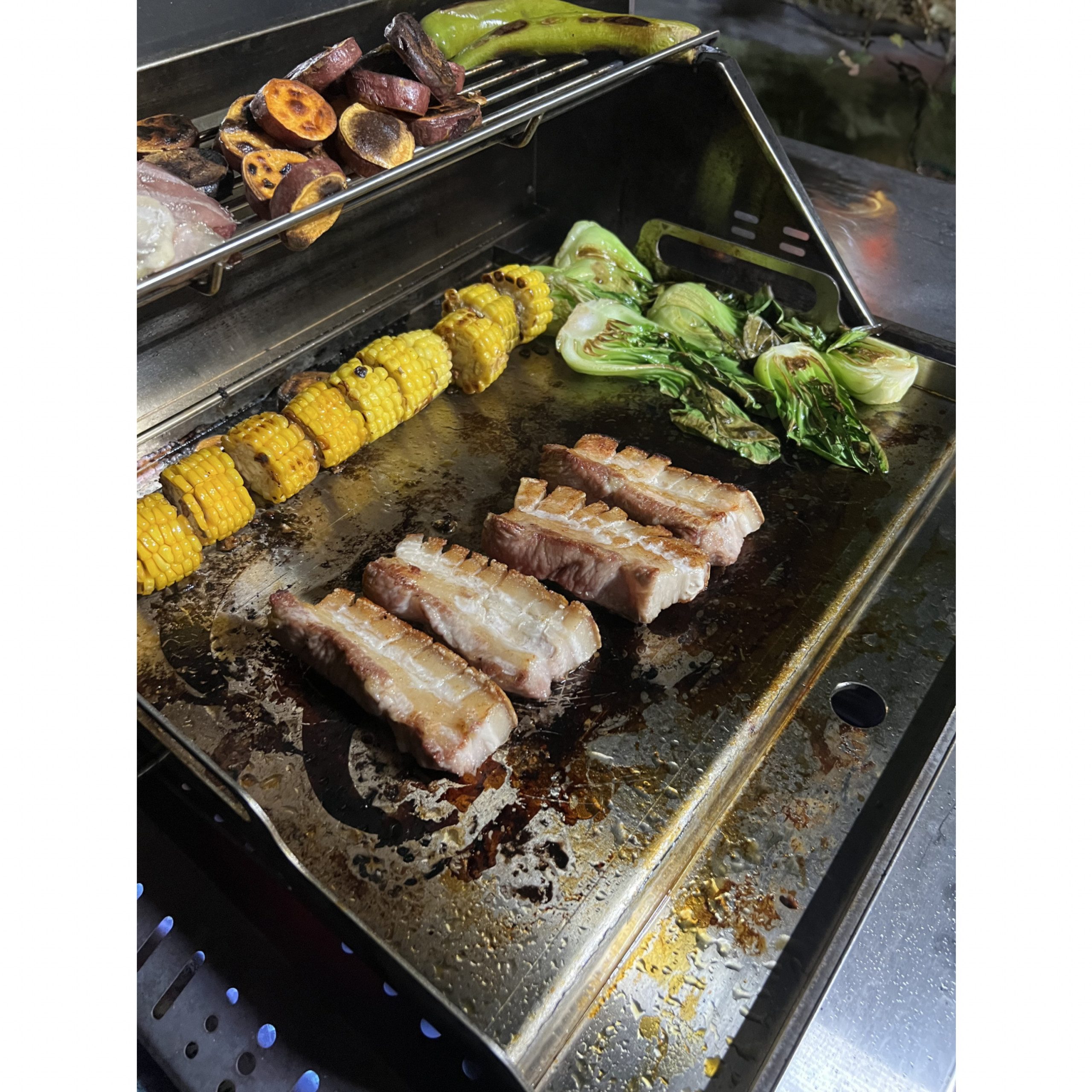 All Grill Gasgrill ALLGRILL Edelstahl Plancha Grillplatte - Modul Größe L Grillfäche