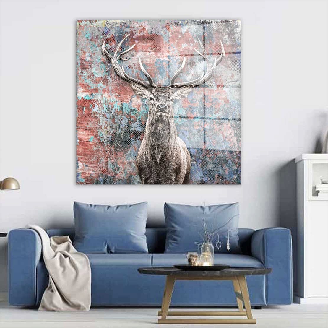 Artedinoi Acrylglasbild Hirsch wunderschön Acrylglas Wandbild Bild Wanddeko Wohnzimmer XL