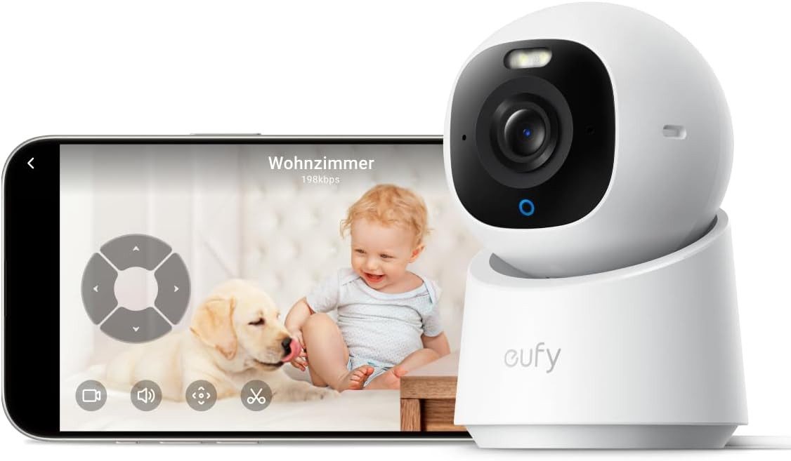 eufy Security Indoor Kamera E30 4K 8MP UHD Sicherheitskamera, 360° Abdeckung, 6× optischer Zoom (Innenbereich, Bewegungssensor)