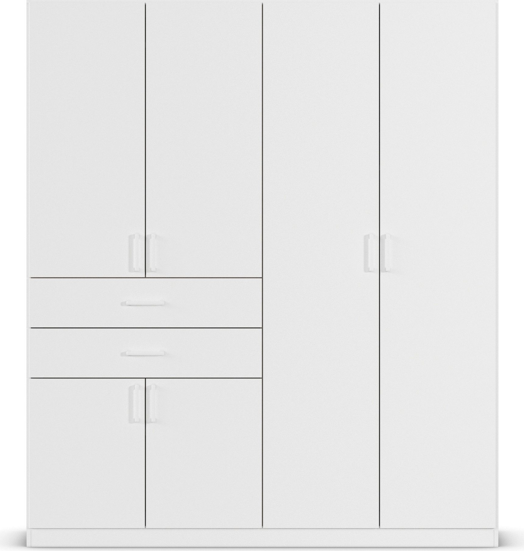 rauch Drehtürenschrank Kleiderschrank Schrank Garderobe MAIKA mit Dekor-Front 2 Schubladen, in verschiedenen Breiten, Höhen, Farben, MADE IN GERMANY