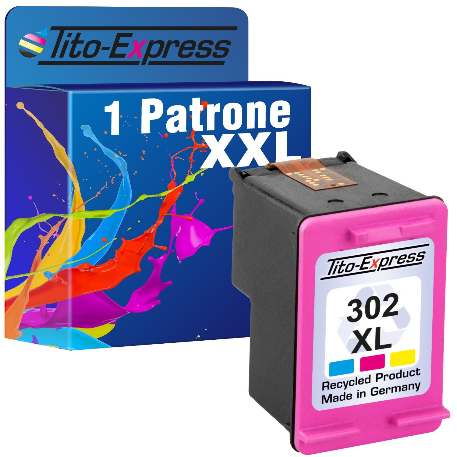 Tito-Express ersetzt HP 302 XL 302XL Color Tintenpatrone (für Envy 4525 4520 4523 Officejet 3830 3833 Deskjet 3630 3636 1110)