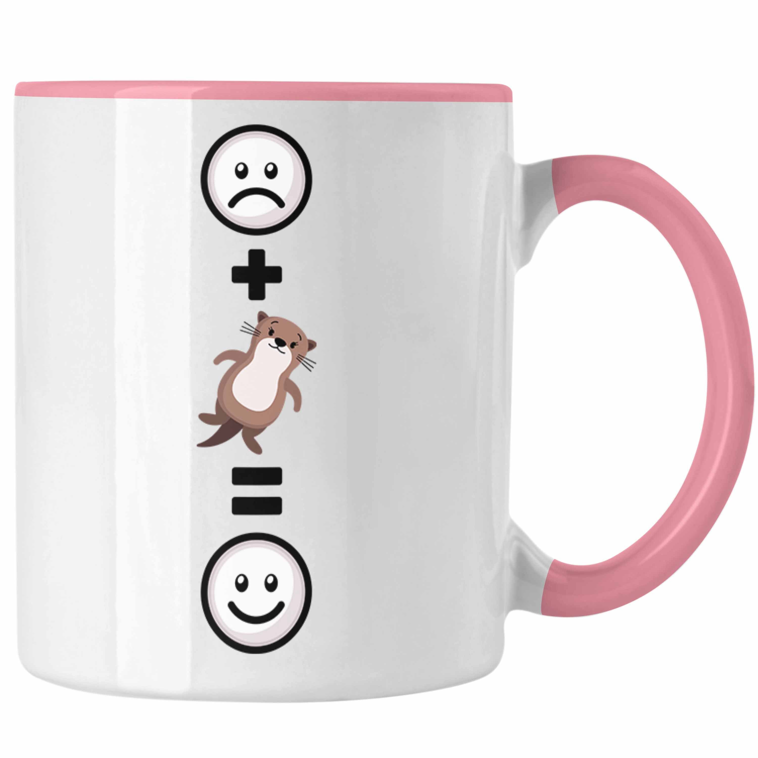 Trendation Tasse Otter Tasse Geschenk für Otter-Liebhaber Fans Lustige Geschenkidee :( Rosa
