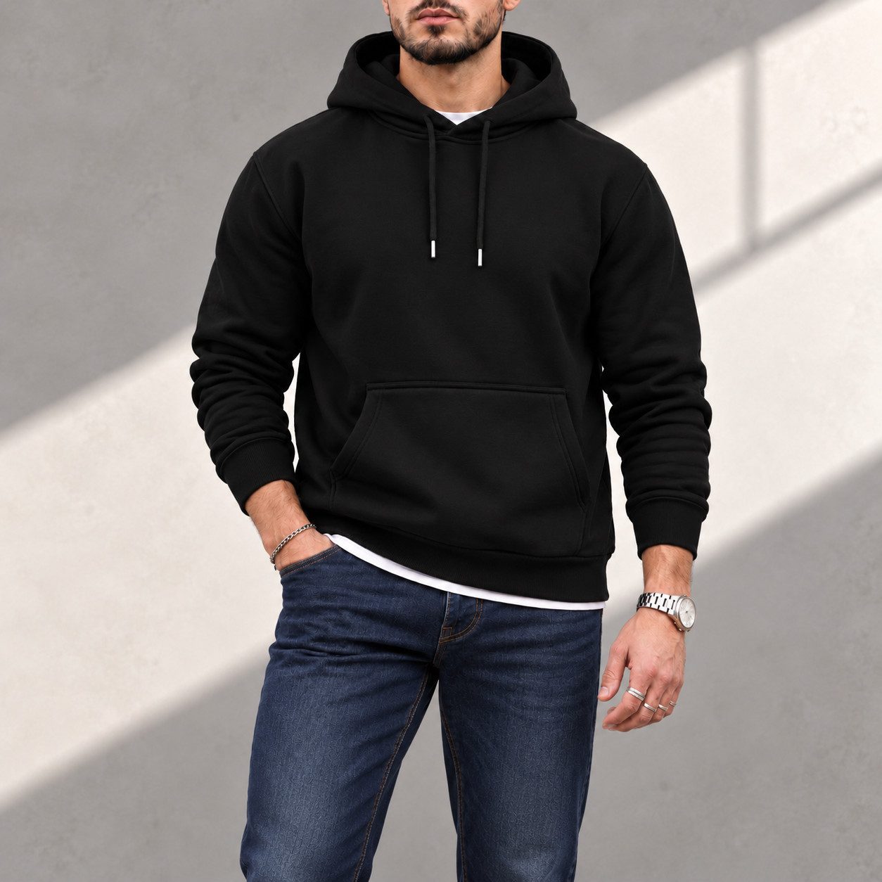 S&S Kapuzensweatshirt Hoodie Herren Kapuzenpullover Moderne Sweatshirt Baumwollmischung (Packung, 1-tlg) Fleece Pullover Hoody – Bild 5 von 5