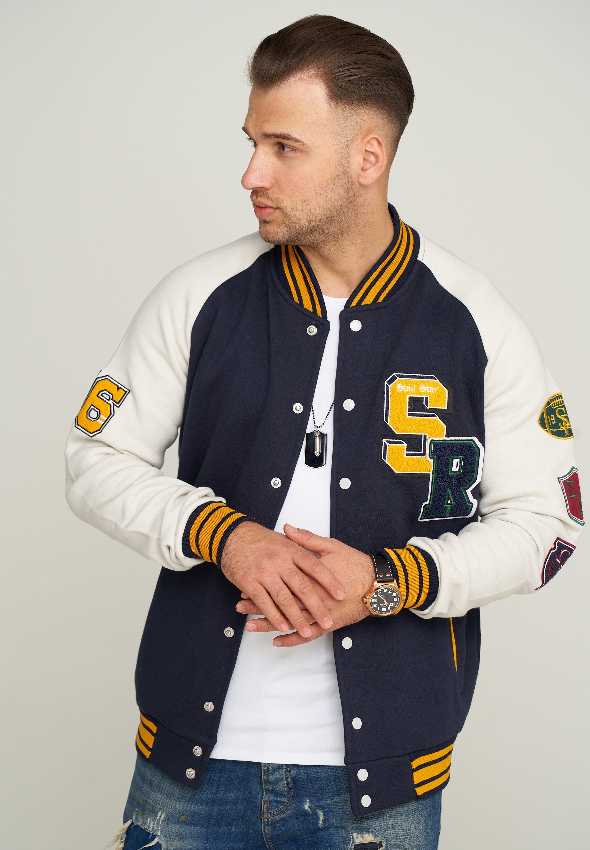 SOULSTAR Collegejacke MJFARGO mit Logo-Patches
