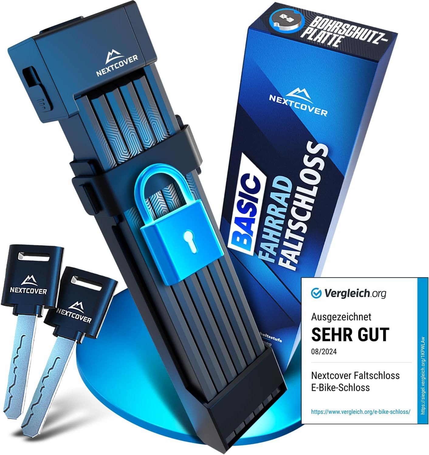 Nextcover Faltschloss NEXTCOVER® Faltschloss Fahrrad mit SteelSecure-Technologie