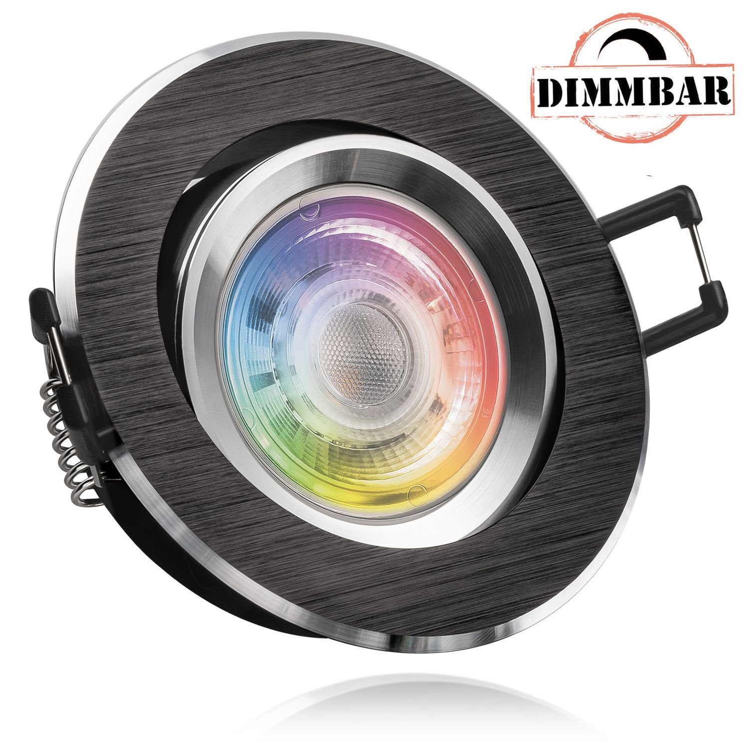 LEDANDO LED Einbaustrahler RGB LED Einbaustrahler Set extra flach in bicolor - zweifarbig mit 3W