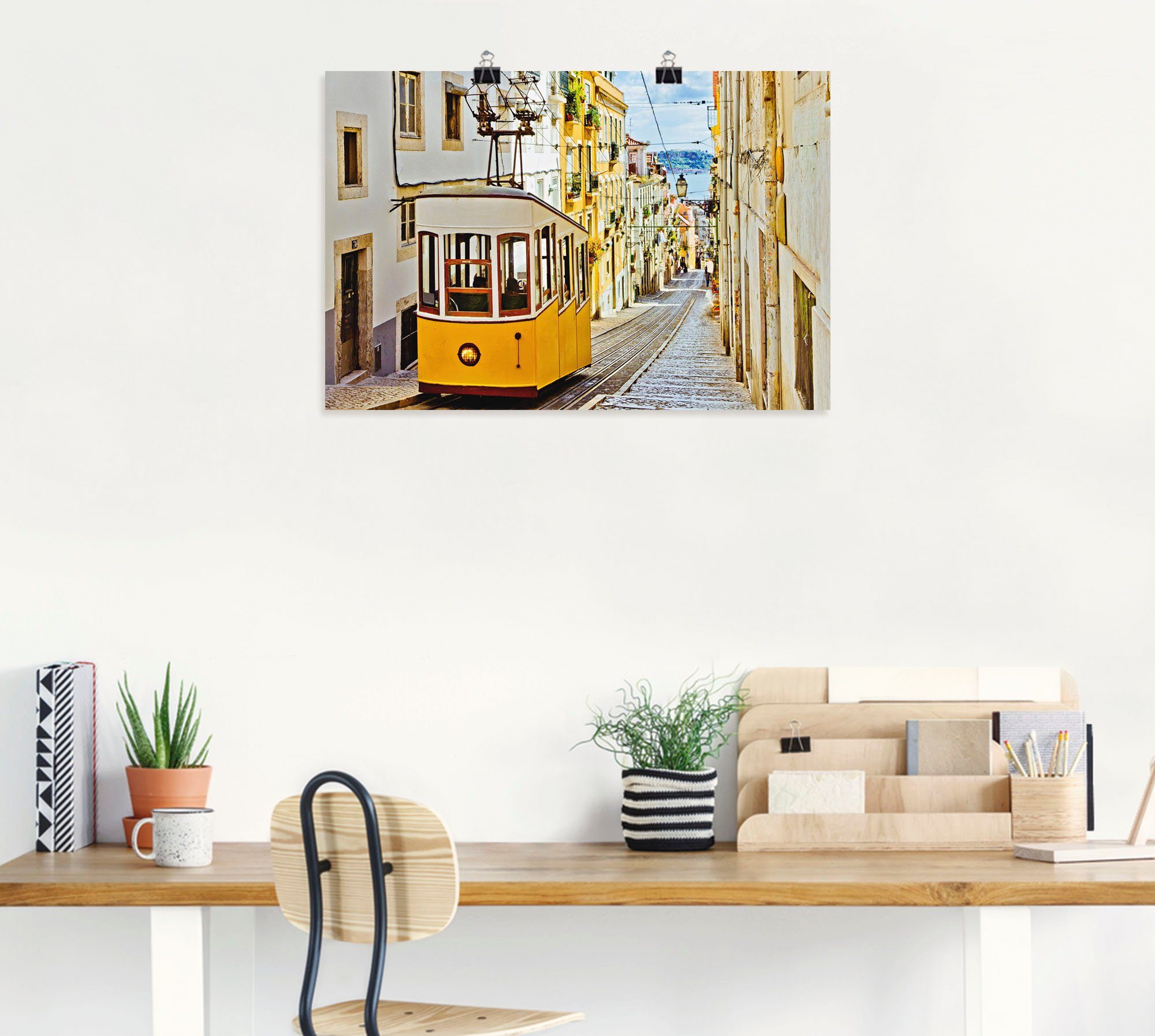 in oder Wandbild Zugbilder Leinwandbild, Größen in Alubild, Wandaufkleber Lissabon, als Ascensor Gloria Poster versch. da St), (1 Artland